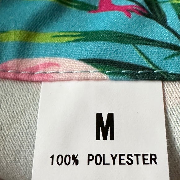 Flamingo‎ Print Aqua & Pink Jumpsuit Size M - Picture 10 of 13